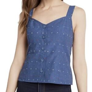 ModCloth 4X Flirtation Bustier Cotton Rainbow Speckled Denim Top Sleeveless